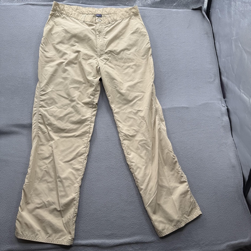 Patagonia Pants Men 38x32‎ (Fits 36/32) Beige Nylon Hiking Quick Dry Zip Pocket